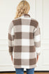 Fuzzy Plaid Flap Button Up Midi Coat